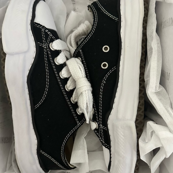 Size 41 Maison Mihara Yasuhiro Peterson OG Sole Canvas Low top Black and white - Picture 6 of 11